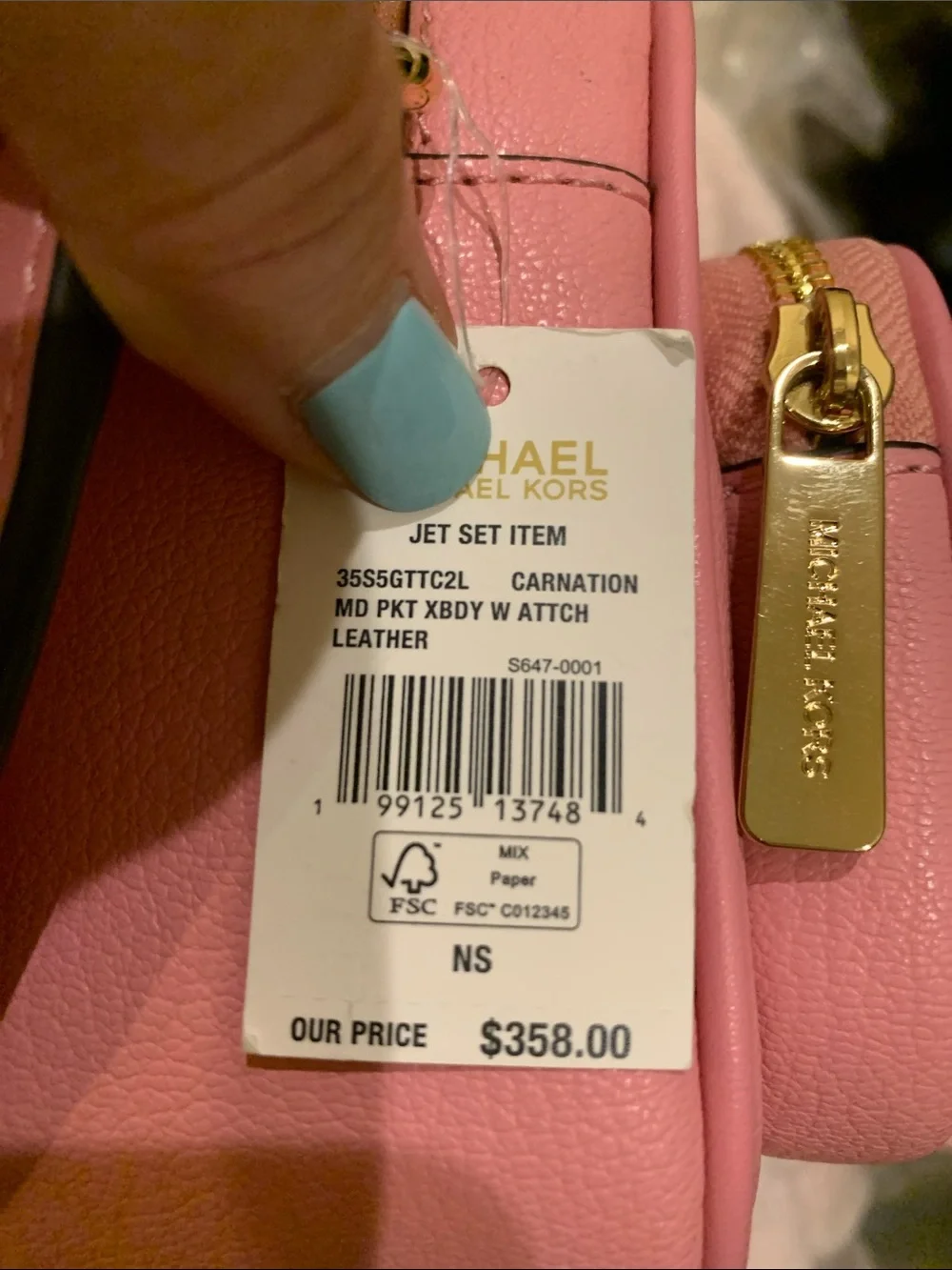 Michael Kors Carnation Pebbled Leather Crossbody